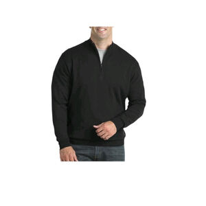 NEW Harbor Bay (HB) DXL Black Cotton Quarter Zip Sweater Size 5XL Tall